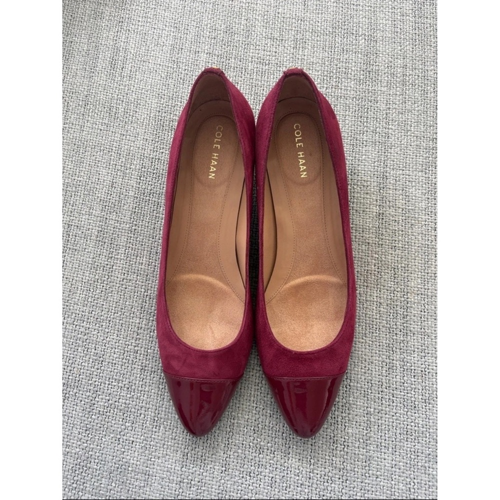 Cole Haan Women's Two-Tone Burgundy Pointed Flats